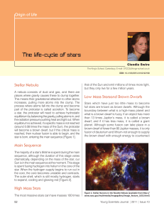 The life-cycle of stars - Young Scientists Journal