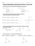 Review Worksheet: Geometry Unit Part 1 Post Test