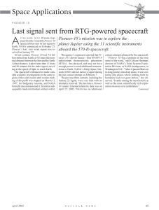 Last signal sent from RTG
