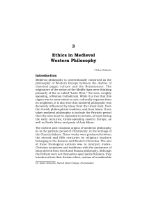 Ethics in Medieval Western Philosophy