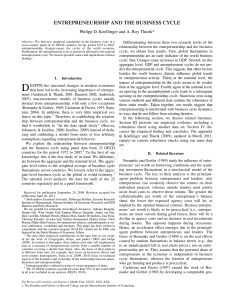 Entrepreneurship and the Business Cycle