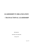 leadership in organization ~ transactional leadership