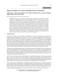 Impact of Pollutants on Coastal and Benthic Marine Communities