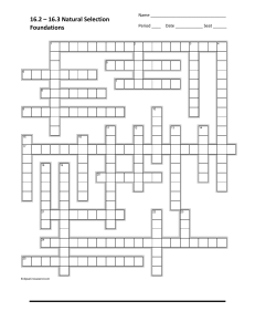 Crossword 16.2 - 16.3 Natural Selection