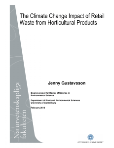 The Climate Change Impact of Retail Waste from Horticultural