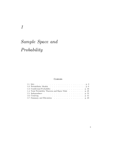 1 Sample Space and Probability