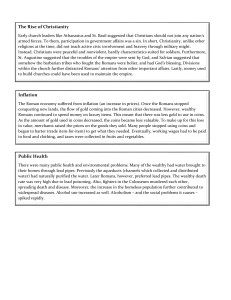 Inflation The Rise of Christianity Public Health