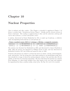 Chapter 10 Nuclear Properties