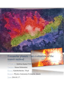 Extrasolar planets - Astronomisk Ungdom