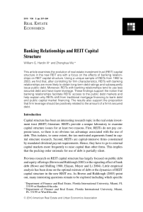 Banking Relationships and REIT Capital Structure - DataPro