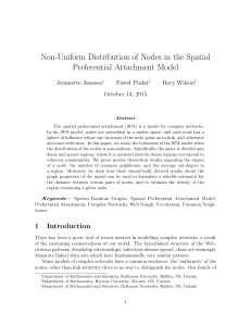 Non-Uniform Distribution of Nodes in the Spatial Preferential
