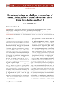 Dermatopathology: An abridged compendium of words