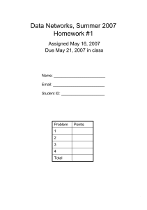 Data Networks, Summer 2007 Homework #1