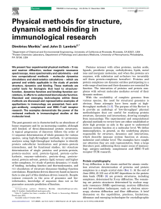 Physical methods for structure, dynamics and