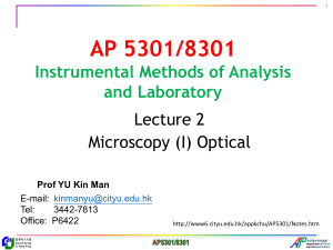 Microscopy 1: Optical