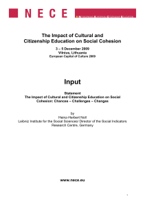 The Impact of Cultural and Citizenship Education on Social Cohesion
