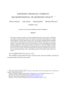 targeting financial stability: macroprudential or monetary policy?