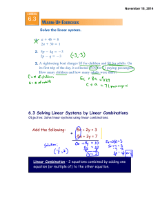 6.3 Solving Linear Systems by Linear Combinations