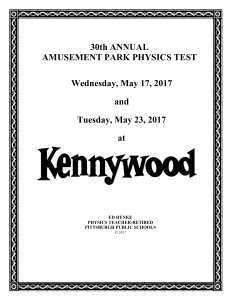 Physics - Kennywood Physics Day Test