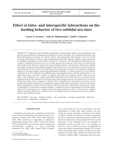 Effect of intra-and interspecific interactions on the feeding behavior