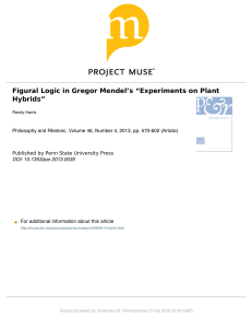 Figural Logic in Gregor Mendel`s Experiments on Plant Hybrids