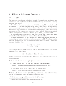 1 Hilbert`s Axioms of Geometry