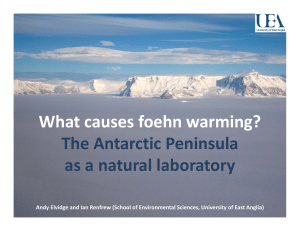 What causes foehn warming?