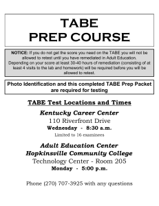 TABE Prep Packet - Hopkinsville Community College