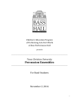 Percussion Ensembles - Bass Performance Hall