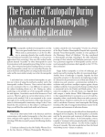 The Practice of Tautopathy During the Classical Era of Homeopathy