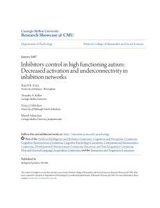 Inhibitory control in high functioning autism: Decreased activation