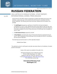 Russian Federation 2014 Article IV Consultation