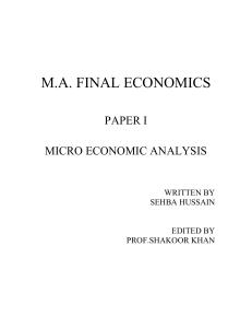 M.A. FINAL ECONOMICS