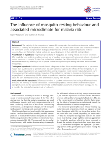 The influence of mosquito resting behaviour and associated