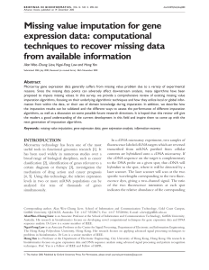 Missing value imputation for gene expression data