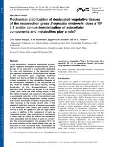 Mechanical stabilization of desiccated vegetative tissues of the