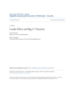 Leader Ethos and Big-C Character - DigitalCommons@University of