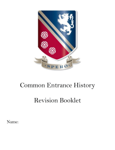 Common Entrance History Revision Booklet