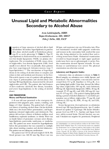 Unusual Lipid and Metabolic Abnormalities Secondary to Alcohol