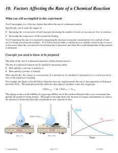 10. Factors Affecting the Rate of a Chemical Reaction