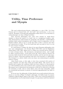 Utility, Time Preference and Myopia