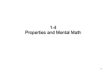 14 Properties and Mental Math