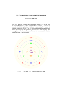 THE CHINESE REMAINDER THEOREM CLOCK FIGURE 1. The