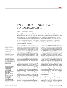 encoded evidence: dna in forensic analysis