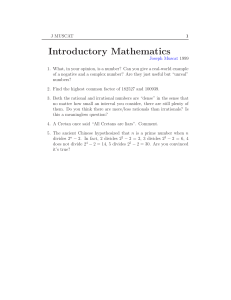 Introductory Mathematics