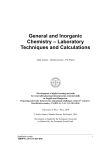 General and Inorganic Chemistry – Laboratory Techniques