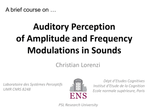 Auditory perception of amplitude and frequency modulations in sounds