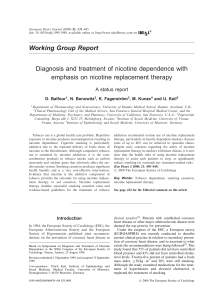 Diagnosis and treatment of nicotine dependence with emphasis on