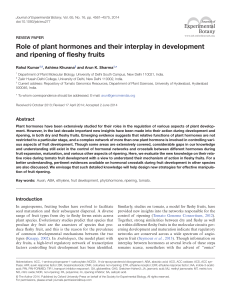 Role of plant hormones and their interplay in