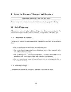 8 Seeing the Heavens: Telescopes and Detectors